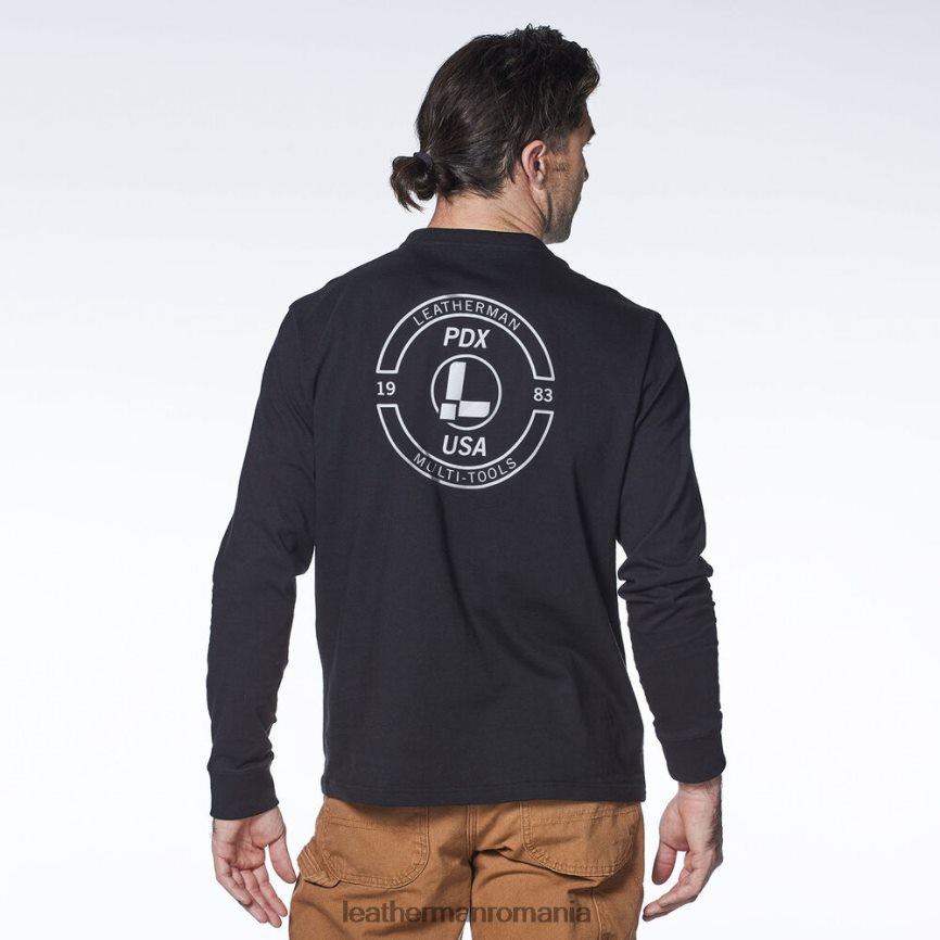 Leatherman tricou cu mânecă lungă cu ștampila mărcii negru îmbrăcăminte JVJ80X90 - Image 2