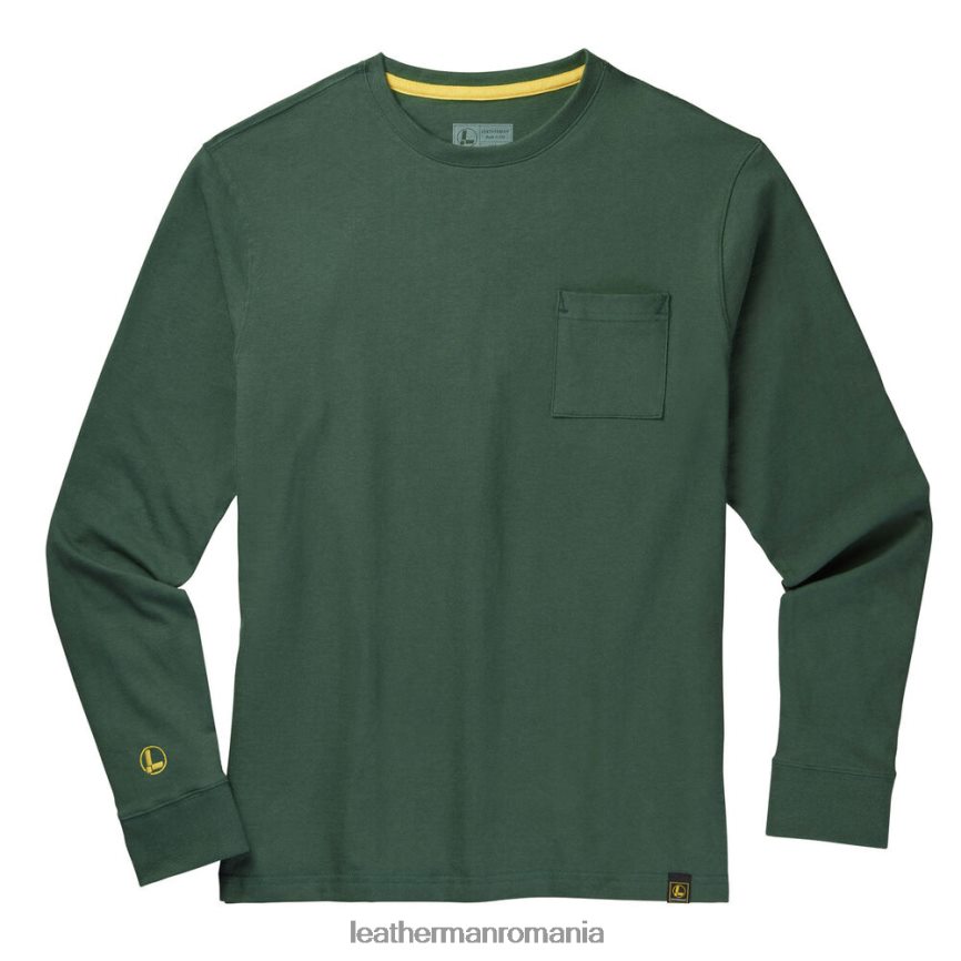 Leatherman tricou cu mânecă lungă cu ștampila mărcii verde îmbrăcăminte JVJ80X92 - Image 3