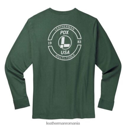 Leatherman tricou cu mânecă lungă cu ștampila mărcii verde îmbrăcăminte JVJ80X92