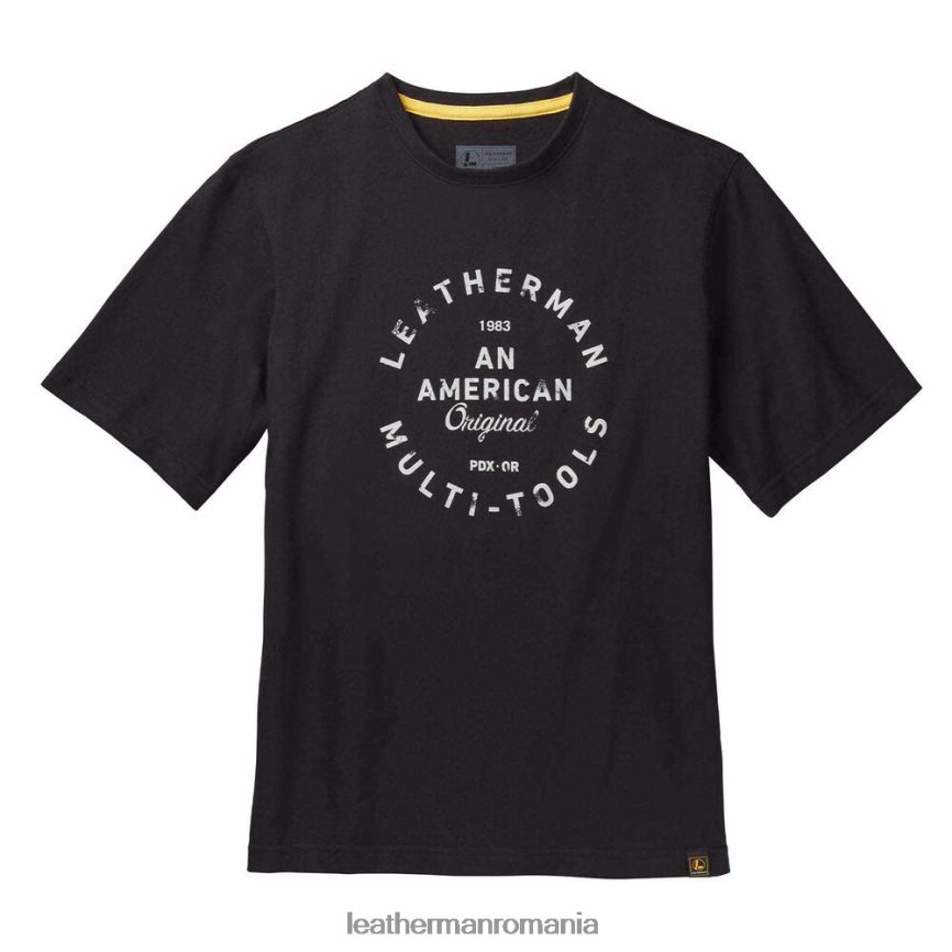 Leatherman tricou cu mânecă scurtă cu insigna patrimoniului negru îmbrăcăminte JVJ80X94 - Image 1